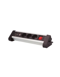 BASE MÚLTIPLE SOBREMESA 3 TOMAS USB-A USB-C NEGRA
