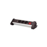 BASE MÚLTIPLE SOBREMESA 3 TOMAS USB-A USB-C NEGRA