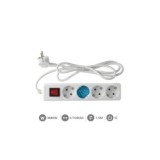 BASE MÚLTIPLE 4 TOMAS CON INTERRUPTOR 1,5M BLANCA