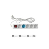 BASE MÚLTIPLE 5 TOMAS CON INTERRUPTOR 1,5M BLANCA