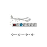 BASE MÚLTIPLE 6 TOMAS CON INTERRUPTOR 1.5M BLANCA