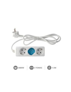 BASE MÚLTIPLE 3 TOMAS SERIE ESTÁNDAR 1.5M BLANCA