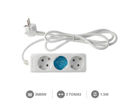 BASE MÚLTIPLE 3 TOMAS SERIE ESTÁNDAR 1.5M BLANCA