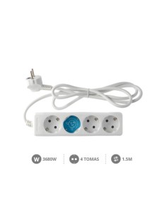 BASE MÚLTIPLE 4 TOMAS SERIE ESTÁNDAR 1.5M BLANCA