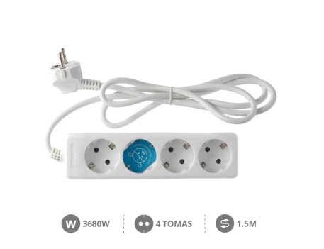 BASE MÚLTIPLE 4 TOMAS SERIE ESTÁNDAR 1.5M BLANCA