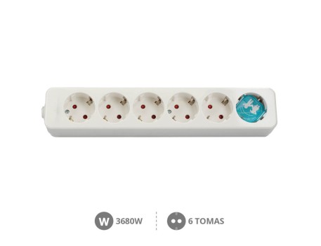 BASE MÚLTIPLE MEGA 6 TOMAS SIN CABLE GARSACO