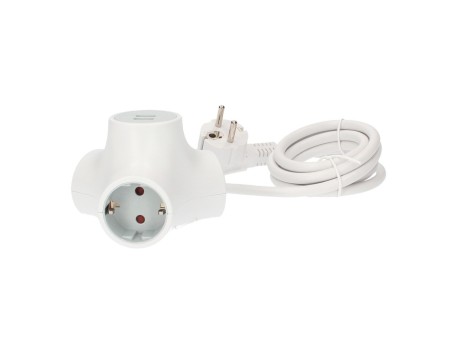 LADRÓN ALARGADOR TRIPLE 3 TOMAS + 2 USB 1.4M