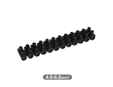 PACK 10 REGLETAS CONEXIÓN 6MM² NEGRA GARSACO