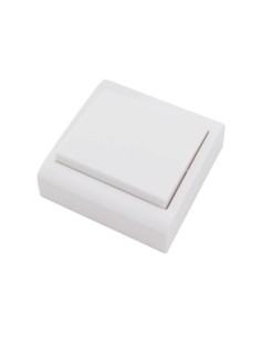 INTERRUPTOR SUPERFICIE 80X80MM BLANCO 10A 250V