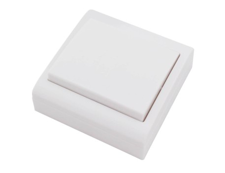 INTERRUPTOR SUPERFICIE 80X80MM BLANCO 10A 250V