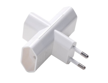 LADRÓN TRIPLE ALARGADOR ESPIGA 4MM BLANCO