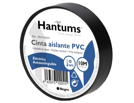 CINTA AISLANTE ELÉCTRICA PVC 10M NEGRA GARSACO
