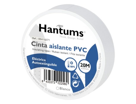 CINTA AISLANTE ELÉCTRICA PVC 20M BLANCA 25MM