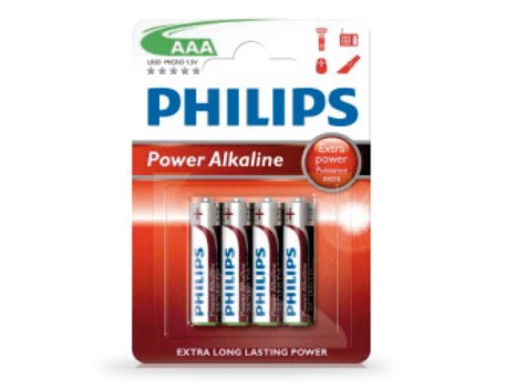 PILA ALCALINA PHILIPS LR03 AAA BLISTER 4 UNIDADES