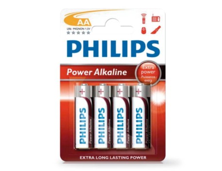 PILA ALCALINA PHILIPS LR6 (AA) BLISTER 4 UD
