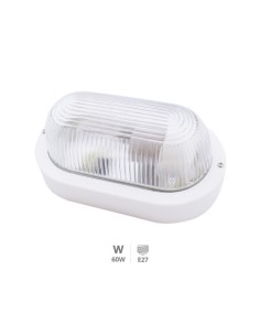 APLIQUE OVALADO PLÁSTICO LISO E27 60W BLANCO