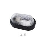 APLIQUE OVALADO PLÁSTICO LISO E27 60W NEGRO