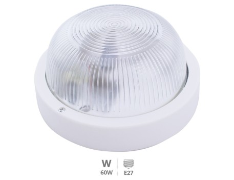 APLIQUE REDONDO PLÁSTICO LISO E27 60W BLANCO