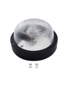 APLIQUE REDONDO PLÁSTICO LISO E27 60W NEGRO