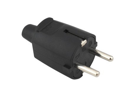 CLAVIJA BIPOLAR ENTRADA CABLE RECTA 4.8MM NEGRO