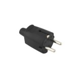 CLAVIJA BIPOLAR ENTRADA CABLE RECTA 4.8MM NEGRO