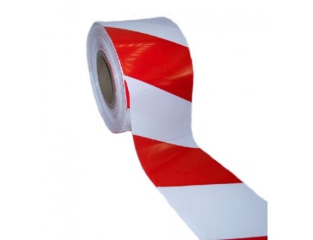 ROLLO BANDA SEÑALIZACIÓN BLANCA-ROJA 8CM 250M