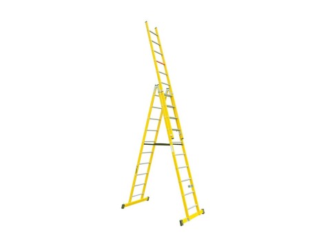 ESCALERA FIBRA TRANSFORMABLE 3 TRAMOS 10 PELD