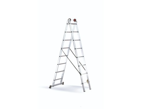 ESCALERA ALUMINIO TRANSFORMABLE 2 TRAMOS 16 PELDAÑOS