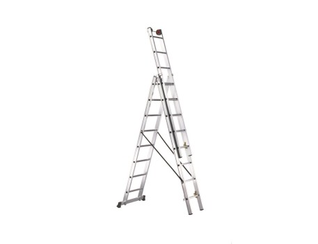 ESCALERA ALUMINIO TRANSFORMABLE 3 TRAMOS 6 PELDAÑOS