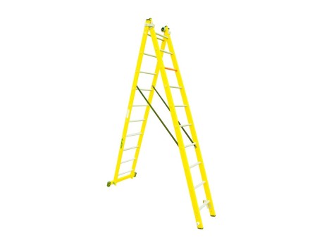 ESCALERA FIBRA VIDRIO TRANSFORMABLE 2 TRAMOS 10 PELD.