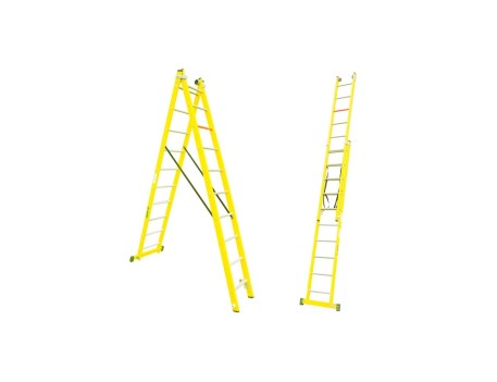 ESCALERA FIBRA VIDRIO TRANSFORMABLE 2 TRAMOS 10 PELD.