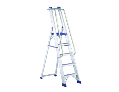 ESCALERA TIJERA 5 PELDAÑOS ANCHO CON BARANDILLA