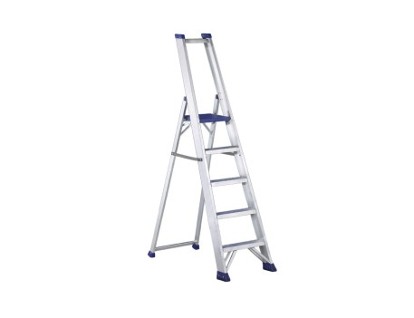 ESCALERA TIJERA ALUMINIO REGINA 5 PELDAÑOS CON PLATAFORMA
