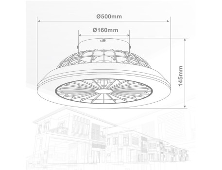 VENTILADOR DE TECHO BOX FAN CON LUZ Y MANDO DISTANCIA