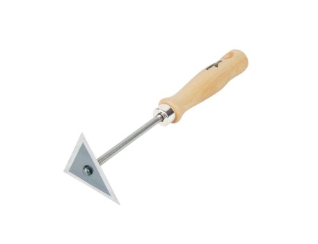 RASQUETA TRIANGULAR MANGO MADERA 8CM PROFESIONAL