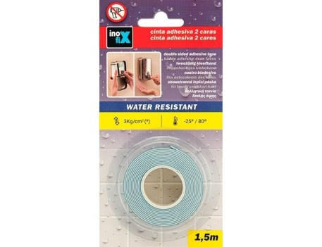 CINTA ADHESIVA DOBLE CARA RESISTENTE AGUA 19MMX1.5M