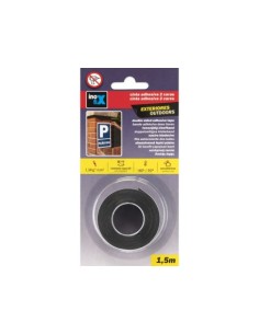 CINTA ADHESIVA DOBLE CARA EXTERIOR 19MMX1.5M NEGRA 2