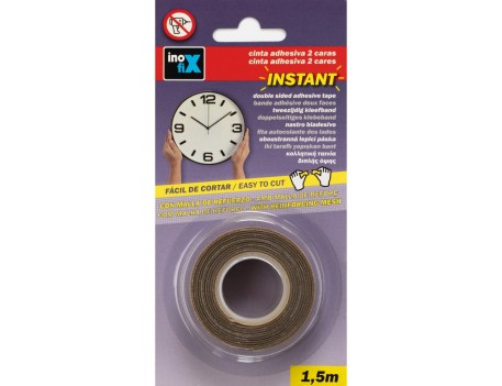 CINTA ADHESIVA DOBLE CARA CON MALLA REFORZADA 19X1.5M