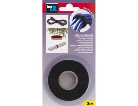 CINTA AUTOADHERENTE REUTILIZABLE 9MMX3M NEGRA