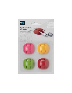 CLIP ADHESIVO DOBLE PARA CABLES SURTIDO 2