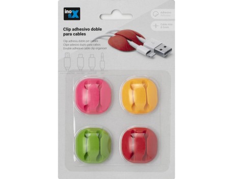 CLIP ADHESIVO DOBLE PARA CABLES SURTIDO