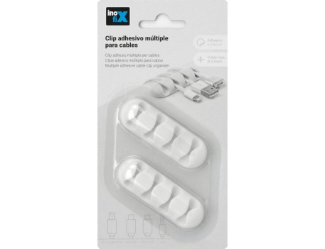 CLIP ADHESIVO MÚLTIPLE PARA CABLES BLANCO