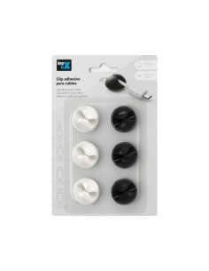 CLIP ADHESIVO PARA CABLES BLANCO/NEGRO 2