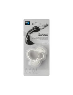 CLIP TRIPLE PARA CABLES BLANCO 2