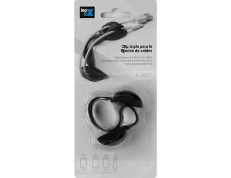 CLIP TRIPLE FIJACIÓN CABLES NEGRO SAINT GENIS