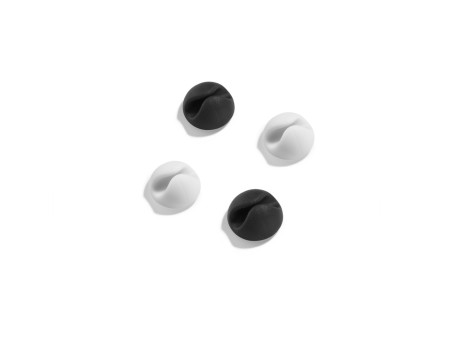 MINI CLIP ADHESIVO CABLES BLANCO/NEGRO