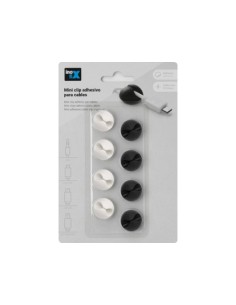 MINI CLIP ADHESIVO CABLES BLANCO/NEGRO 2
