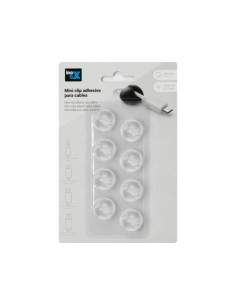 MINI CLIP ADHESIVO CABLES TRANSPARENTE 2
