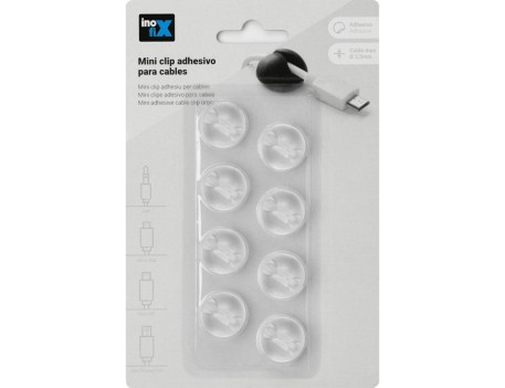 MINI CLIP ADHESIVO CABLES TRANSPARENTE