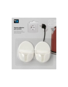 SOPORTE ADHESIVO PARA ENCHUFE BLANCO SAINT GENIS 2